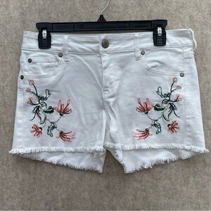 Low Rise CP Celebrity Pink Cutoff Shorts with Floral Embroidery, 7 Juniors